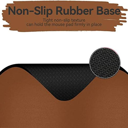 Small Rectangular Mouse pad Store, only Takes up Mouse Space, Universal mini Mouse pad Portable Waterproof, with Non-Slip Rubber Bottom, White 5X6 inches, Brown