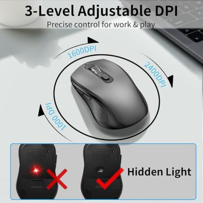 Wireless Keyboard and Mouse Combo, Slim Silent Full Size Computer Keyboard