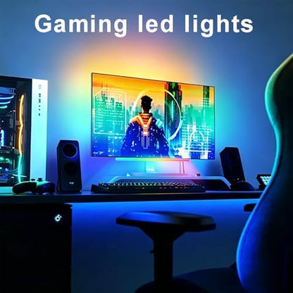 Under Monitor RGB Light Bar, 12 Inch USB Powered RGB Gaming Light Bar with APP Control, Music Sync LED Monitor Backlight, 5V 2A Ambient Desk Light for PC, Gaming Setup, TV, Desktop