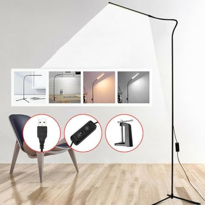 Alipis Dimmable Gooseneck Desk Lamp with Clip, LED Eye Protection
