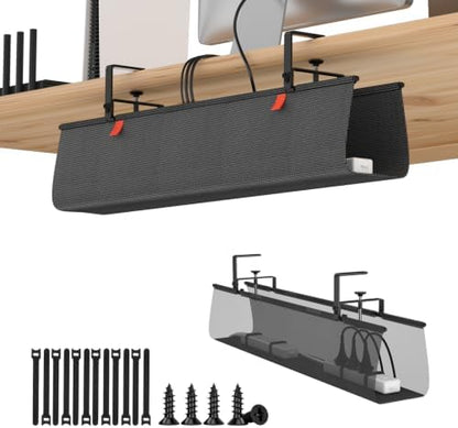Heavy Duty Under Desk Cable Management Tray 36 inch No Drill