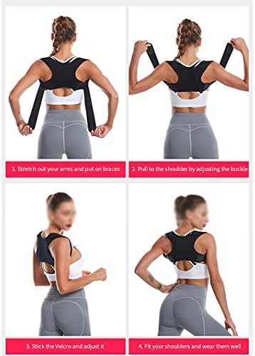 Posture Corrector Adjustable Back Support Belt Spine Back Shoulder Brace Support Belts Adult Invisible Hunchback Belts(B Black,L) (A Black,X-Large)
