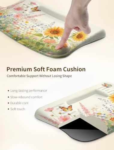 Ergonomic Keyboard Wrist Rest Pad with Wrist Support Butterfly Flower