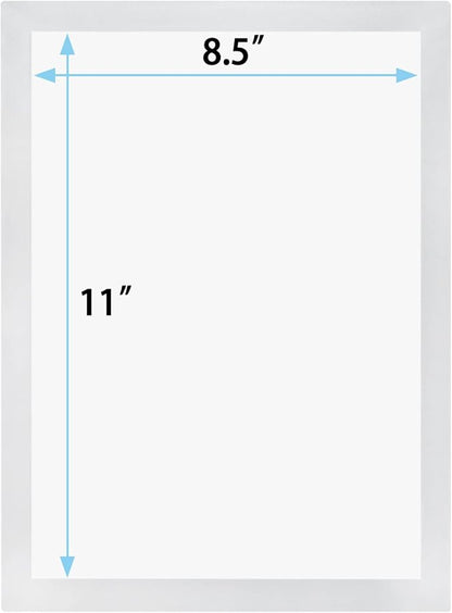 JIUYE 8.5 x 11 Self Adhesive Magnetic Sign Holder,Dual Sides Transparent Magnetic Window Display Frame for Office/Store/School as Shop Notice Frame/Schedule (8.5"x11" 6Pcs, Silver)