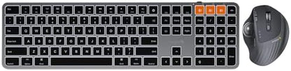 ProtoArc EM01 NL Wireless Trackball Mouse and K100-A Backlit Bluetooth Keyboard for Mac