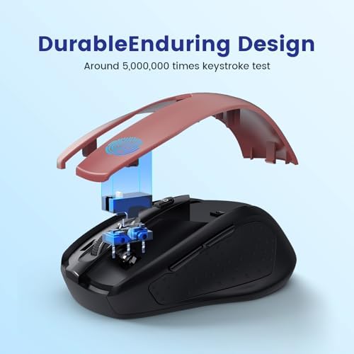 HOTWEEMS Ergonomic Wireless Mouse for Laptop, 2.4G USB Cordless Mice- Red