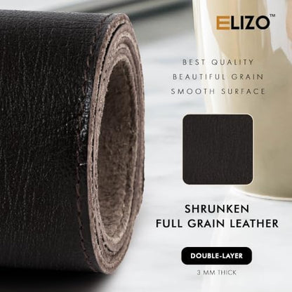 ELIZO Leather Desk Pad Real Leather Desk Mat Thick (3mm) Double Layer (32x16) Cover Blotter Desk Protector Large Computer Mat for Keyboard Mouse Pad Table Laptop Mat Office Accessories - Vintage Black