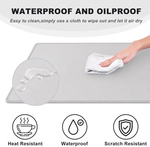 Large Mouse Pad Desk Mat Large Office Desk Pad Gaming Mouse Pad, Gray