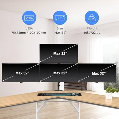 Pholiten Quad Monitor Arm Desk Mount for Max 32" Screens