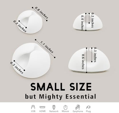 SmiLife Cable Clips, Phone Cord Organizer for Wire Management, White 9 PCS