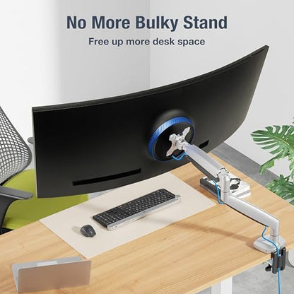AVLT Single Monitor Arm Desk Mount for 17-45" Screens, Heavy Duty - Gray