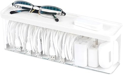 Charger Cable Cord Storage Organizer Box - Easy Storage Without Cable Ties