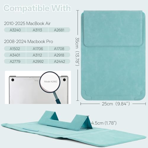 13-14 inch Laptop Sleeve Case with Stand for MacBook Air 13/Pro 14