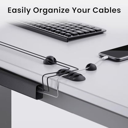 Eveo Desk Cable Management Kit - Under Desk Cord Organizer with Cable Raceway, Sleeve, Adhesive Clips