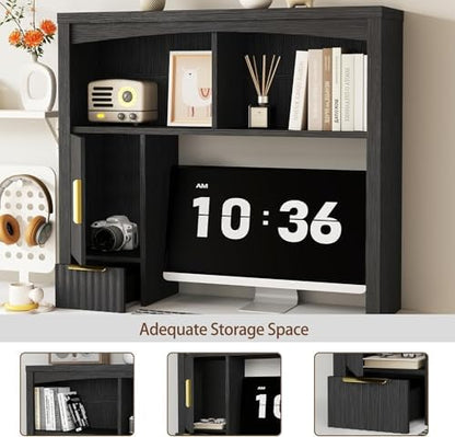 Desk Hutch Shelf, Desktop Shelf Organizer 37 inch Wide Desktop
