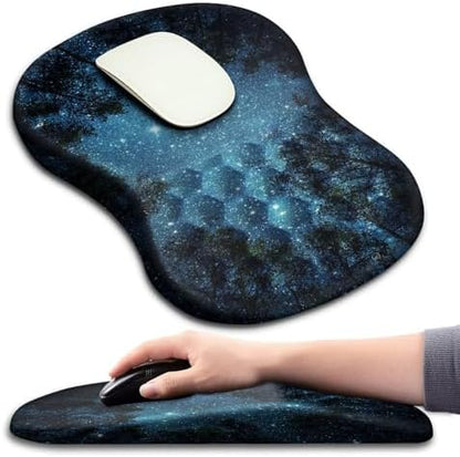 Mouse Pad Wrist Support, Ergonomic Mouse Pad with Massage Dot, Comfortable Computer Mouse Pad for Laptop, Wrist Rest Pain Relief Mousepad with Non-Slip PU Base for Office & Home, 12 x 8 in