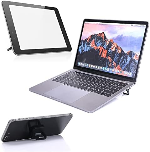 Abeillo 2PCS Portable Keyboard Riser, Self-Adhesive Mini Laptop Stand Invisible Computer Keyboard Stand for Desk, Laptop Feet Compatible with Pro/Air, Lenovo, Surface (Black)