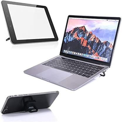 Abeillo 2PCS Portable Keyboard Riser, Self-Adhesive Mini Laptop Stand Invisible Computer Keyboard Stand for Desk, Laptop Feet Compatible with Pro/Air, Lenovo, Surface (Black)