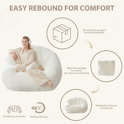 HUGHEAVEN Max Giant Bean Bag Chair, Bean Bag Sofa for Adults & Teens