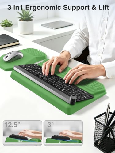 Ergonomic Wrist Rest with Keyboard Stand and Mouse Pad for Easy Typing