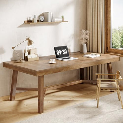 Tribesigns 71-Inch Executive Desk, Farmhouse Computer Desk for Home Office