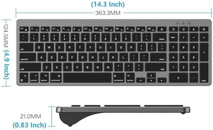 OMOTON USB-A & Type-C Dual Interface Wired Keyboard for Mac, Numeric Keypad