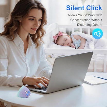 Wireless Ergonomic mouse, Rechargeable Bluetooth Vertical Mouse Dual Mode