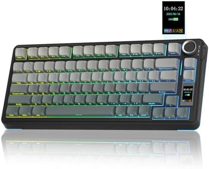 AULA S75 PRO Wireless Mechanical Gaming Keyboard with Screen&Knob, 80 Keys