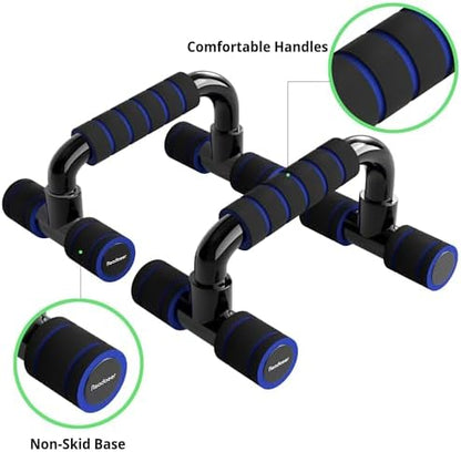 READAEER Push Up Bars Gym Exercise Equipment Fitness 1 Pair Pushup Handles with Cushioned Foam Grip and Non-Slip Sturdy Structure Push Up Bars for Men & Women