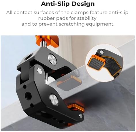 K&F CONCEPT Camera Mount Clamp, Super Crab Clamp Rotatable Clamping Block