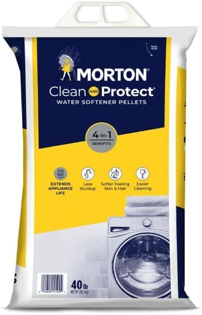 Morton Clean and Protect Water Softener Salt Pellets, 40 LB Bag (3), White