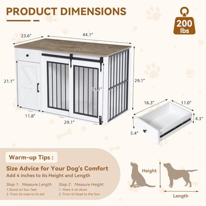 44" Dog Crate Furniture, Dog Kennel (44" Left Facing Door)