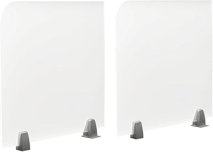 KONKENIE Acrylic Office Privacy Partition Indoor Desk Divider Guard Rectangle Desktop Privacy Panel Privacy Shield Screen for Classroom Office Reception Station Bakery Translucent (23x18x2”,2PCS)