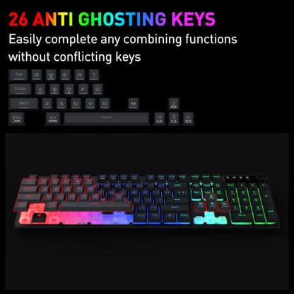 Redragon K521-E Gaming Keyboard with Knob, RGB 104 Keys Wired Keyboard