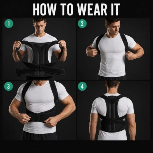 Medira RodPosture Back Brace for Women & Men, Posture Corrector (Red,XS)