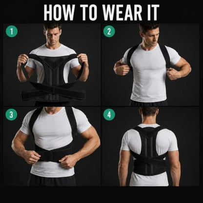Medira RodPosture Back Brace for Women & Men, Posture Corrector (Red,XS)