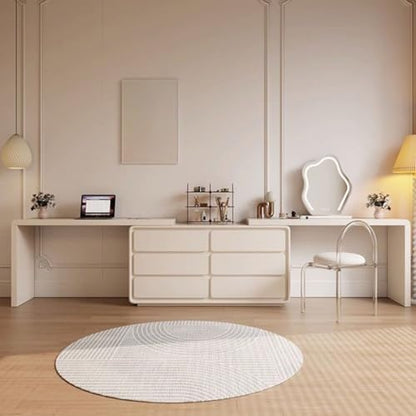 Vanities for Makeup Cream Style Solid Wood Dressing Table, Bedroom, Single Storage Cabinet