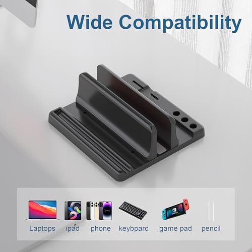 Vertical Laptop Stand, Adjustable 3 in 1 ABS