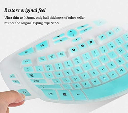 Keyboard Cover for Logitech MK550 MK570 K350 Wireless Wave Keyboard, Logitech K350 MK550 MK570 Accessories Wave Keyboard Protector-Mint