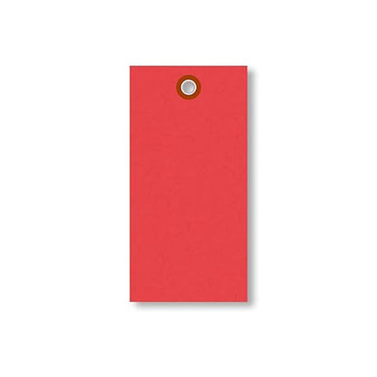 SmartSign (Pack of 100) 4.75 x 2.375 inch “Red” Blank Tyvek Shipping Tags with Metal Eyelets, Size #5, 8 mil Thick Tyvek, Made in USA