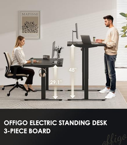 71 Inch Executive Electric Standing Desk Height Adjustable, Black