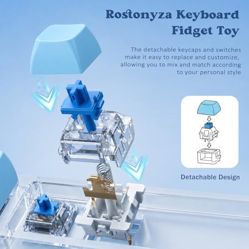 Keyboard Fidget Toy, Creamy Fidget Clicker Keyboard Fidget Keychain, Button Fidget Gifts for Adults, Boost Focus & Ease Anxiety Anywhere — Perfect Stress-Relief Gift (3×3 Grid Layout C)