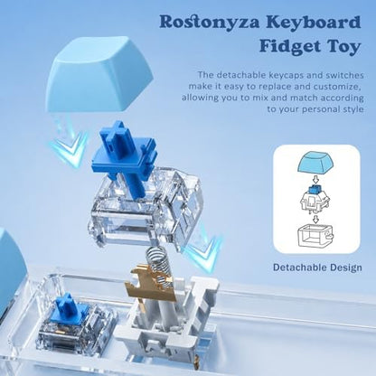 Keyboard Fidget Toy, Creamy Fidget Clicker Keyboard Fidget Keychain, Button Fidget Gifts for Adults, Boost Focus & Ease Anxiety Anywhere — Perfect Stress-Relief Gift (3×3 Grid Layout C)