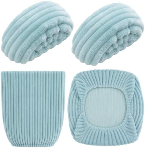 Tallew 4 Pieces Office Chair Covers Set Desk Computer, Lake Blue