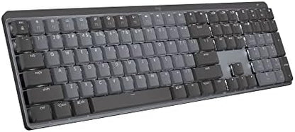 Logitech MX Mechanical Wireless Illuminated Performance Keyboard, Tactile Quiet Switches, Backlit Keys, Bluetooth, USB-C, macOS, Windows, Linux, iOS, Android, Metal (Renewed)