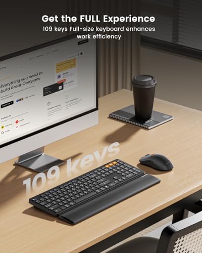 ProtoArc KM60 Wireless Ergonomic Keyboard Mouse Combo, Black