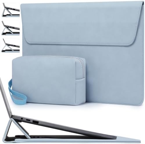 HYZUO 15-16 Inch Laptop Case Sleeve with Adjustable Stand, Pale Blue