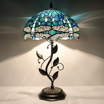 Tiffany Table Lamp Stained Glass Bedside Reading Light W12H19 inch