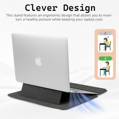 13.3-14 Inch Laptop Sleeve Case with Stand Feature,Matte PU Leather