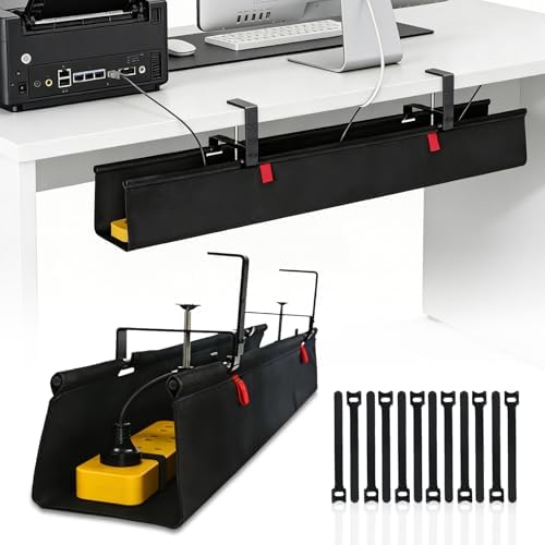36" Under Desk Cable Management Tray for Office, Home Table